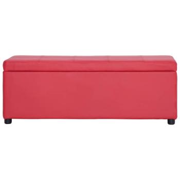 Bank mit Staufach 116 cm Rot Kunstleder