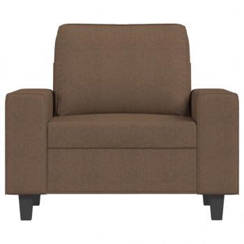 Sessel mit Hocker Braun 60 cm Stoff