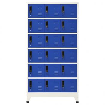 Schließfachschrank Grau und Blau 90x40x180 cm Stahl