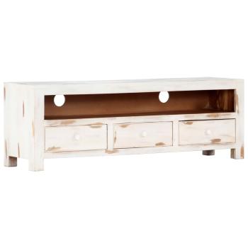 TV-Schrank Weiß 120 x 30 x 40 cm Massivholz Akazie
