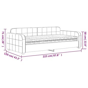 Tagesbett mit Matratze Dunkelgrau 100x200 cm Samt