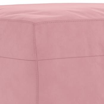 3-tlg. Sofagarnitur mit Kissen Rosa Samt
