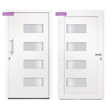 Haustür Aluminium und PVC Weiß 100x200 cm