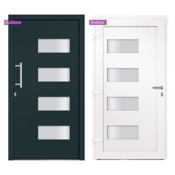 Haustür Aluminium und PVC Anthrazit 100x210 cm