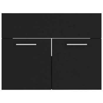 Badmöbel-Set Schwarz Holzwerkstoff