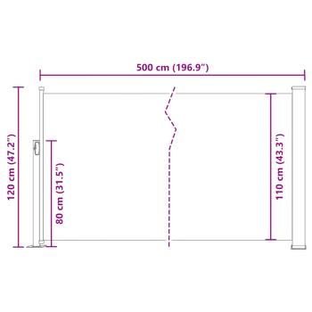 Ausziehbare Seitenmarkise 120×500 cm Braun