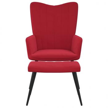Relaxsessel mit Hocker Weinrot Samt