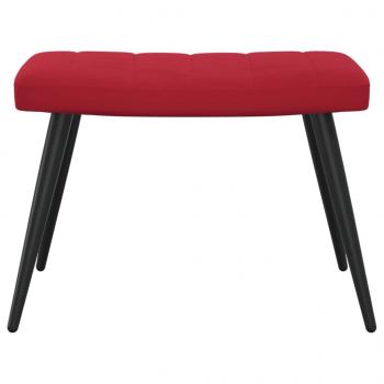 Relaxsessel mit Hocker Weinrot Samt
