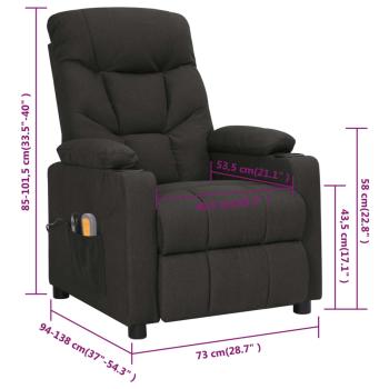 Massagesessel Elektrisch Schwarz Stoff