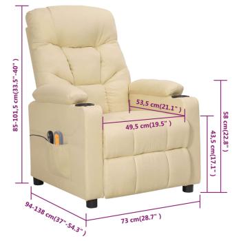 Massagesessel Elektrisch Creme Stoff