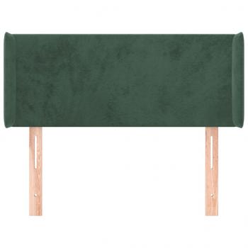 Kopfteil mit Ohren Dunkelgrün 93x16x78/88 cm Samt
