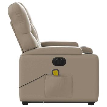 ARDEBO.de - Massagesessel mit Aufstehhilfe Elektrisch Cappuccino Kunstleder
