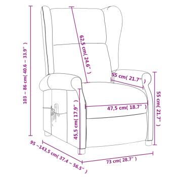 Massagesessel Dunkelbraun Stoff