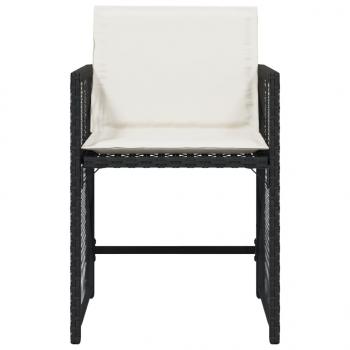 Gartenstühle mit Kissen 4 Stk. Schwarz Poly Rattan