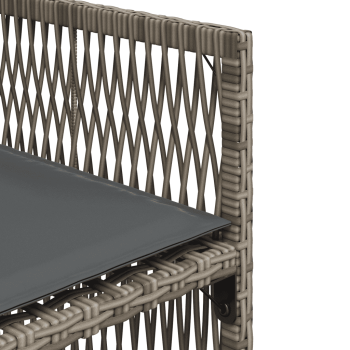 5-tlg. Garten-Essgruppe mit Kissen Grau Poly Rattan
