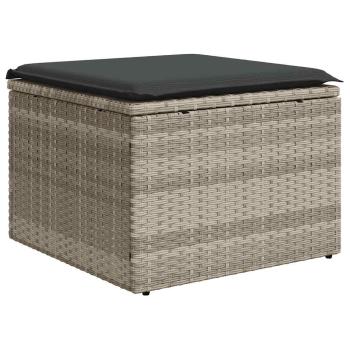 ARDEBO.de - 6-tlg. Garten-Sofagarnitur mit Kissen Hellgrau Poly Rattan