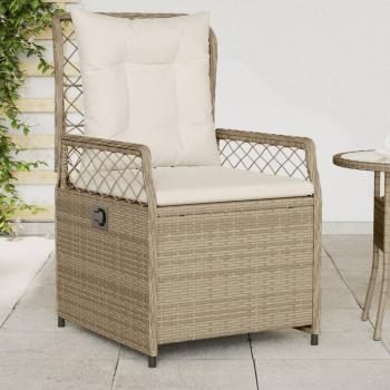 ARDEBO.de - Gartensessel 2 Stk. Verstellbar Beige Poly Rattan