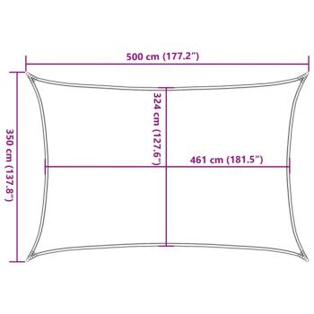 Sonnensegel Hellgrau 5x3,5 m 100% Polyester Oxford