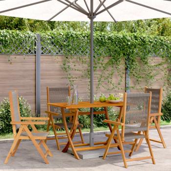 ARDEBO.de - Gartenstuhl Verstellbar 4 Stk. Grau Massivholz Akazie