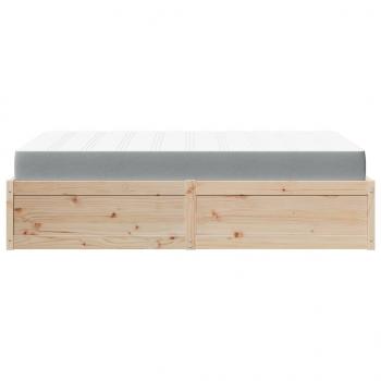 Bett mit Matratze 120x200 cm Massivholz Kiefer
