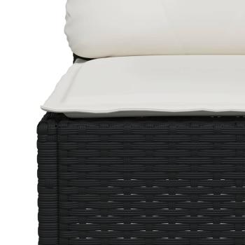 ARDEBO.de - 5-tlg. Garten-Sofagarnitur mit Kissen Schwarz Poly Rattan