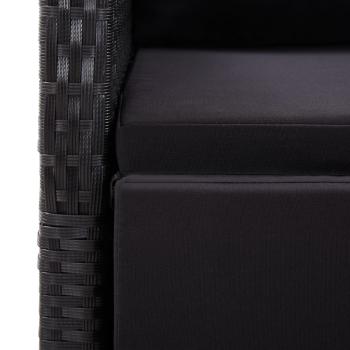 11-tlg. Garten-Essgruppe mit Kissen Schwarz Poly Rattan