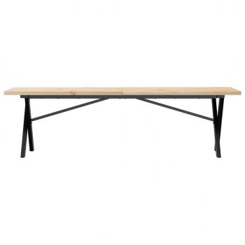 Couchtisch X-Gestell 160x40x45,5 cm Massivholz Kiefer Gusseisen