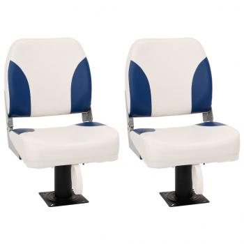 ARDEBO.de - 4-tlg. Bootssitz-Set Klappbar Blau und Weiß 41x36x48 cm