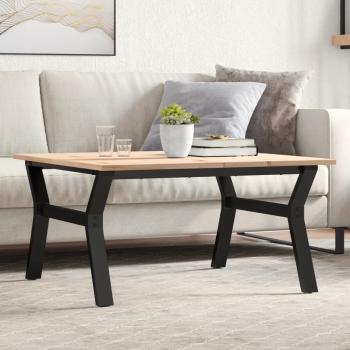 ARDEBO.de - Couchtisch Y-Gestell 90x90x45cm Massivholz Kiefer und Gusseisen