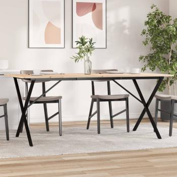 ARDEBO.de - Esstisch X-Gestell 180x90x75 cm Massivholz Kiefer und Gusseisen