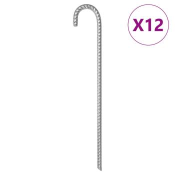 ARDEBO.de - Zeltheringe 12 Stk. 41,5 cm Ø12 mm Verzinkter Stahl