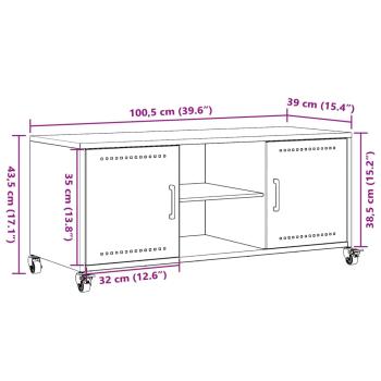 TV-Schrank Weiß 100,5x39x43,5 cm Stahl