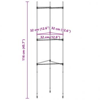 Tomatenkäfige 6 Stk. 116 cm Stahl und PP