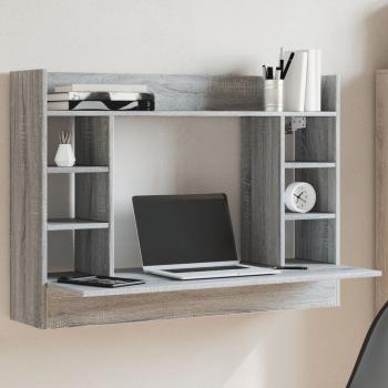 ARDEBO.de - Wand-Schreibtisch Grau Sonoma 105x48x75 cm Holzwerkstoff