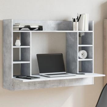 ARDEBO.de - Wand-Schreibtisch Betongrau 105x48x75 cm Holzwerkstoff