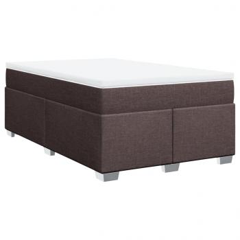 Boxspringbett mit Matratze Dunkelbraun 120x200 cm Stoff