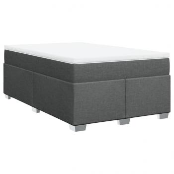 Boxspringbett mit Matratze Dunkelgrau 120x200 cm Stoff