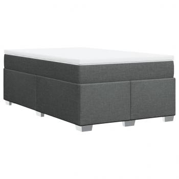 Boxspringbett mit Matratze Dunkelgrau 120x200 cm Stoff
