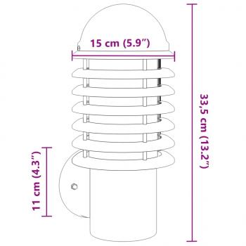 Außenwandleuchten 2 Stk. Silbern Edelstahl