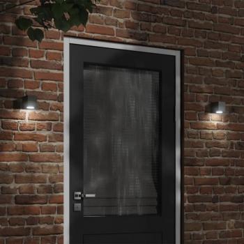 ARDEBO.de - Außenwandleuchten 2 Stk. Schwarz Aluminiumdruckguss