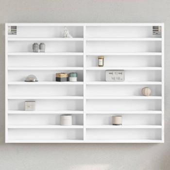 ARDEBO.de - Vitrinenschrank Weiß 100x8,5x75 cm Holzwerkstoff