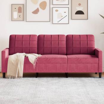 ARDEBO.de - 3-Sitzer-Sofa Weinrot 180 cm Samt