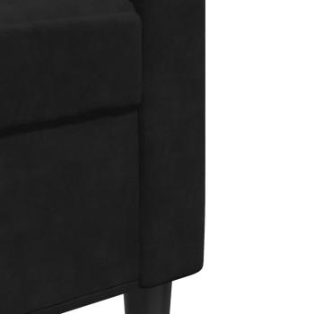 2-Sitzer-Sofa Schwarz 120 cm Samt