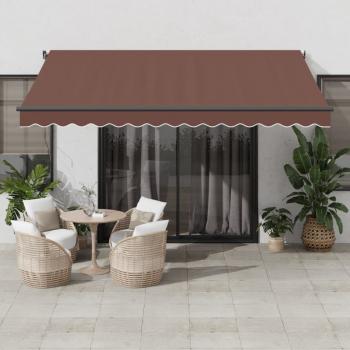 ARDEBO.de - Markise Automatisch mit LEDs Braun 400x350 cm