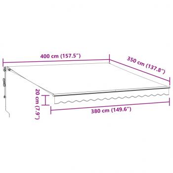 Markise Automatisch mit LEDs Braun 400x350 cm
