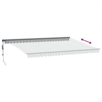 Markise Automatisch mit LEDs Anthrazit & Weiß 500x350 cm
