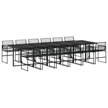 13-tlg. Garten-Essgruppe Schwarz Poly Rattan