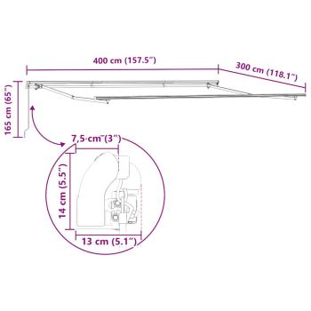 Markise Manuell Weinrot 400x300 cm