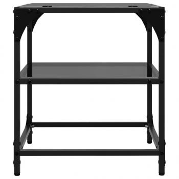 Couchtische mit Glasplatten 2 Stk. Schwarz 40x40x45 cm Stahl