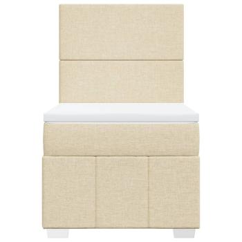 Boxspringbett mit Matratze Creme 90x200 cm Stoff